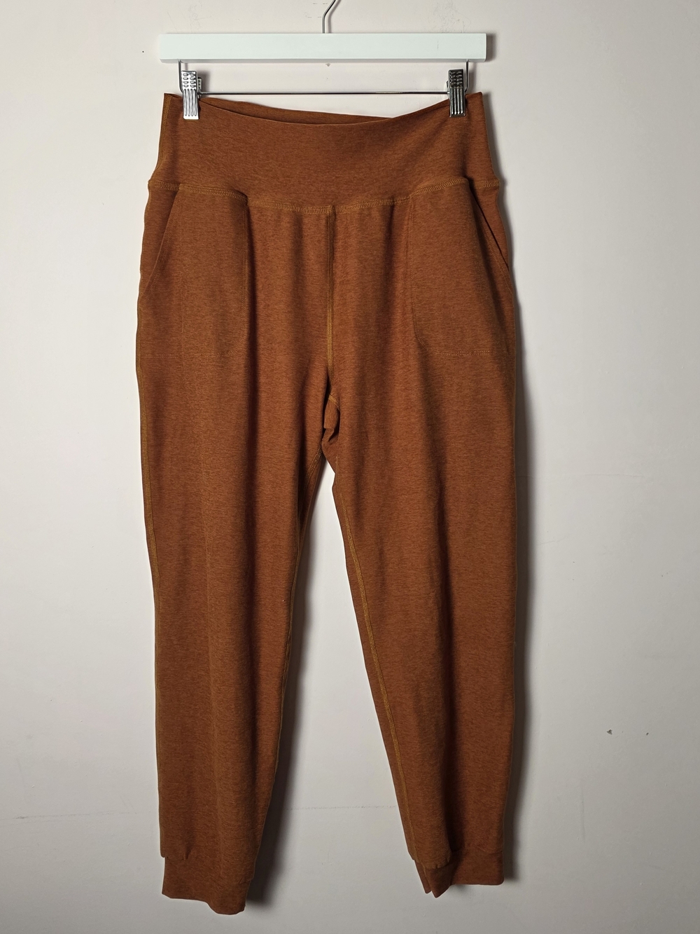 Beyond Yoga Rust Joggers L Soft Lounge Pants High Waist Athleisure Cozy USA Made